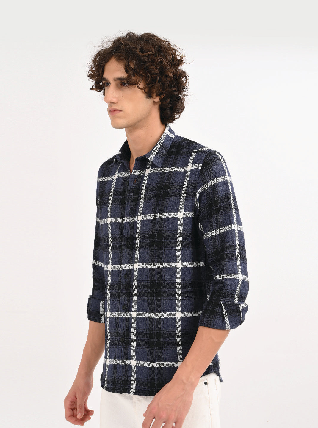 Men Navy Blue Shirt