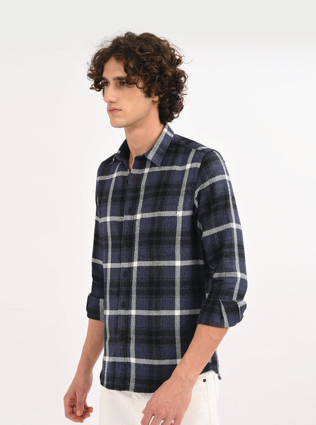 Men Navy Blue Shirt