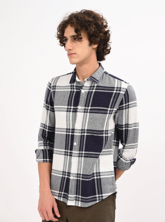 Men Navy Blue Shirt