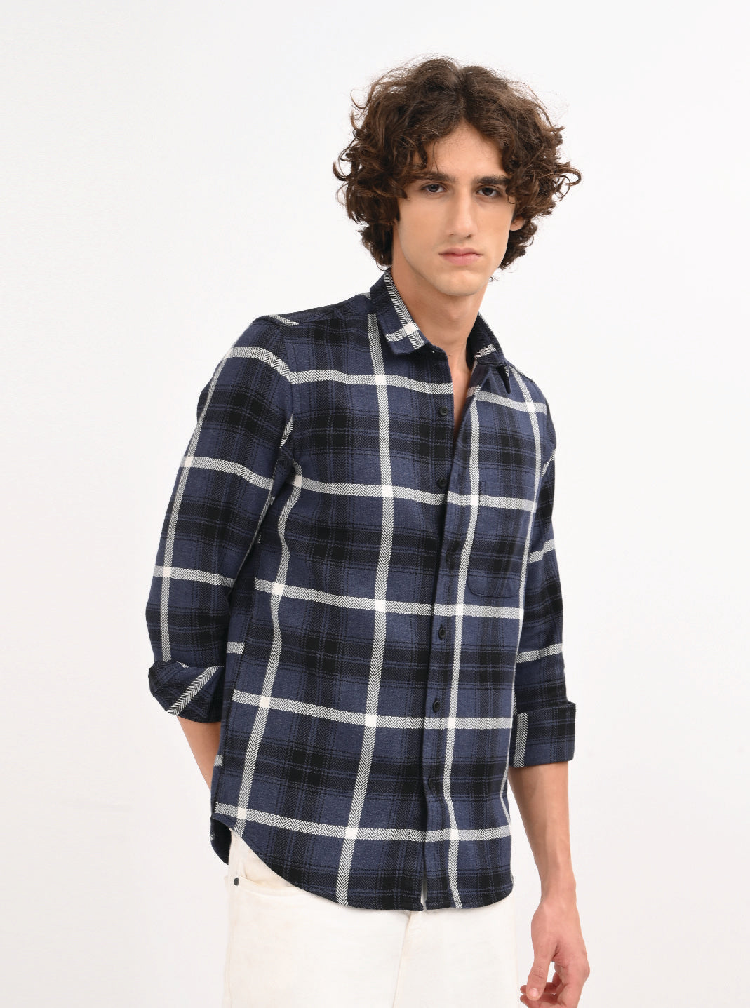 Men Navy Blue Shirt