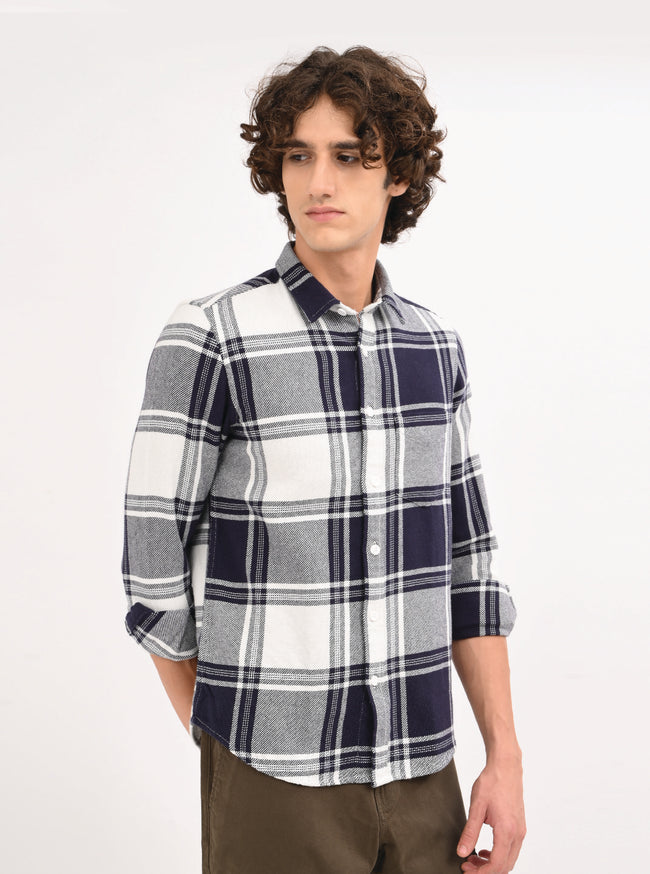 Men Navy Blue Shirt