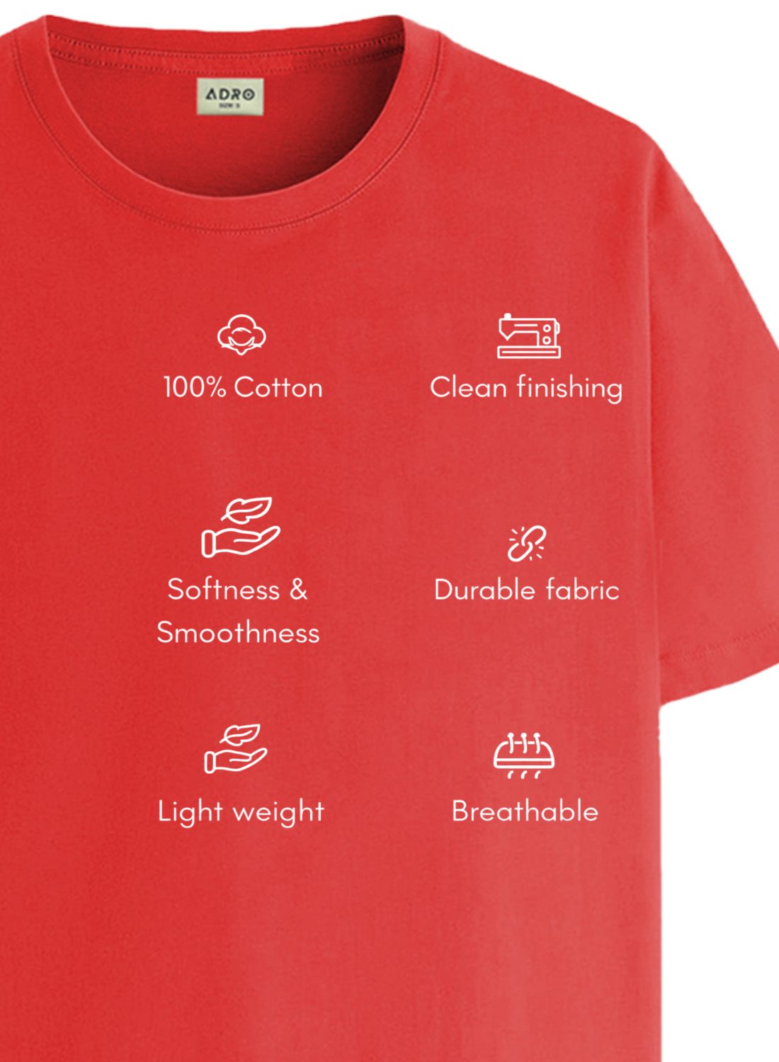 Men Red Cotton Printed  T-Shirt