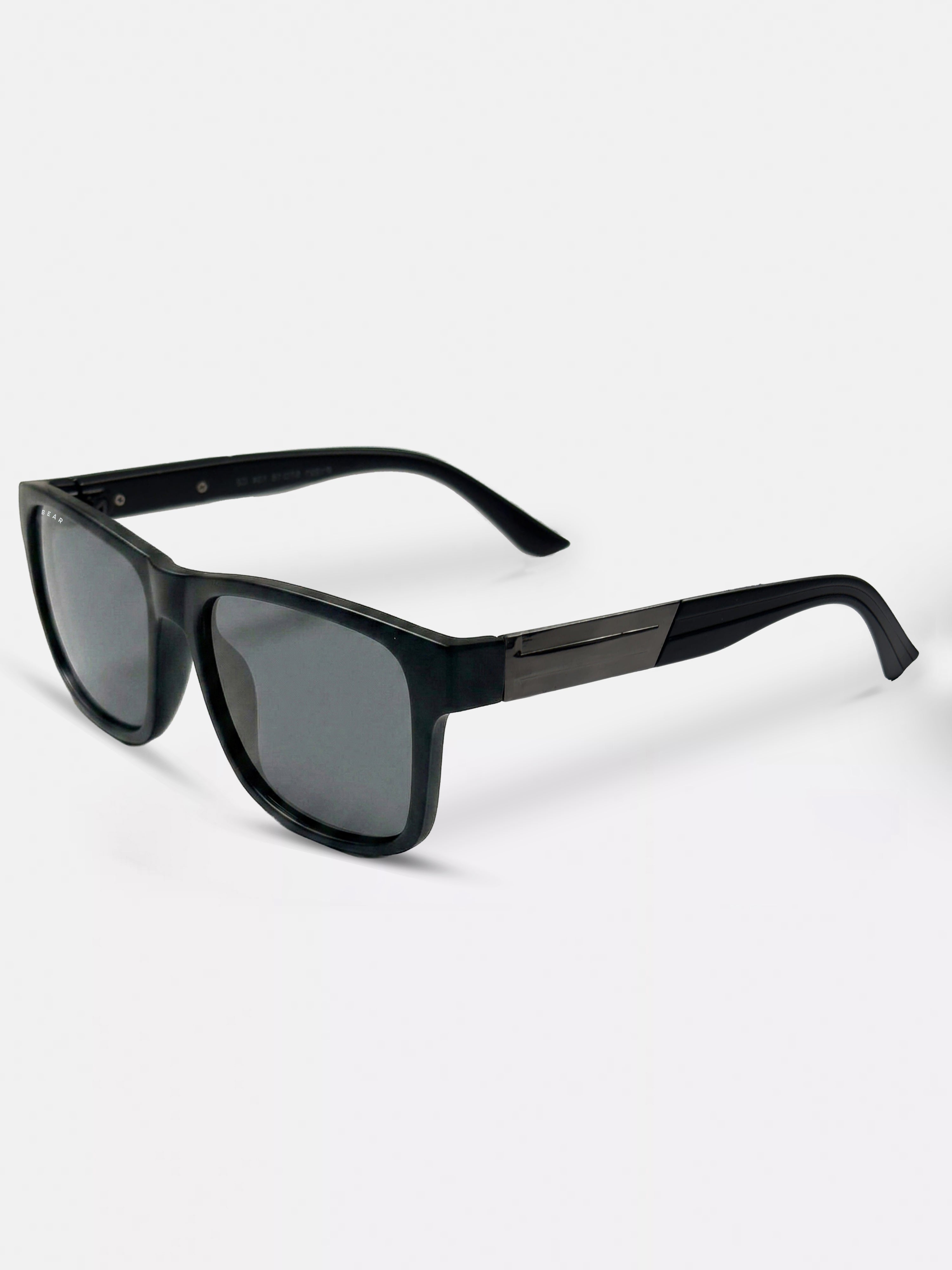 Men Wayfarer Full-Rim Sunglasses with Black Frame and Smoke Olive Tinted Lenses