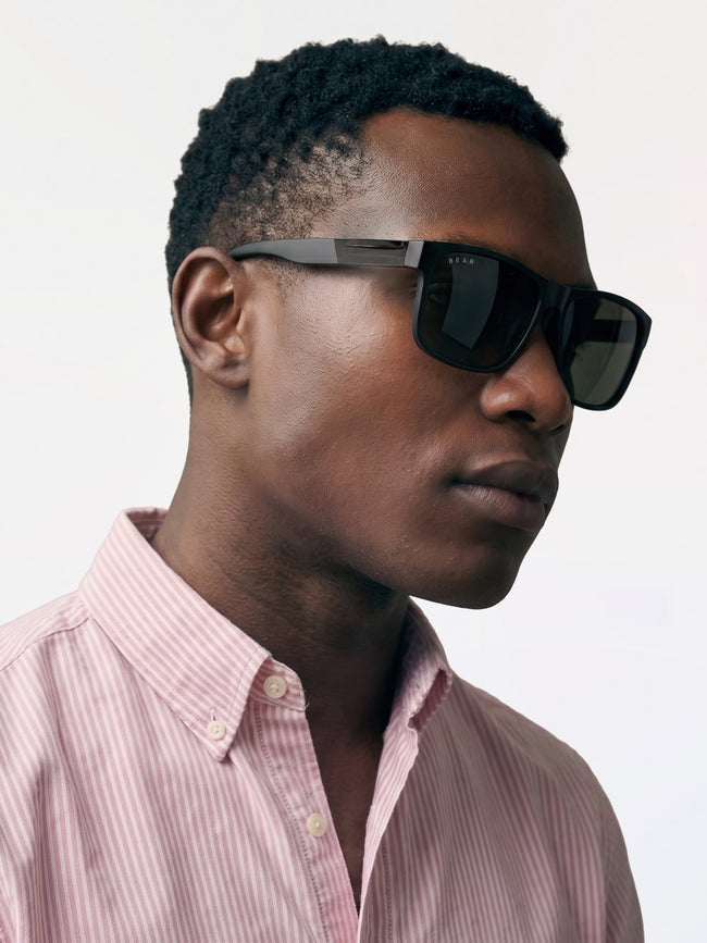 Men Wayfarer Full-Rim Sunglasses with Black Frame and Smoke Olive Tinted Lenses