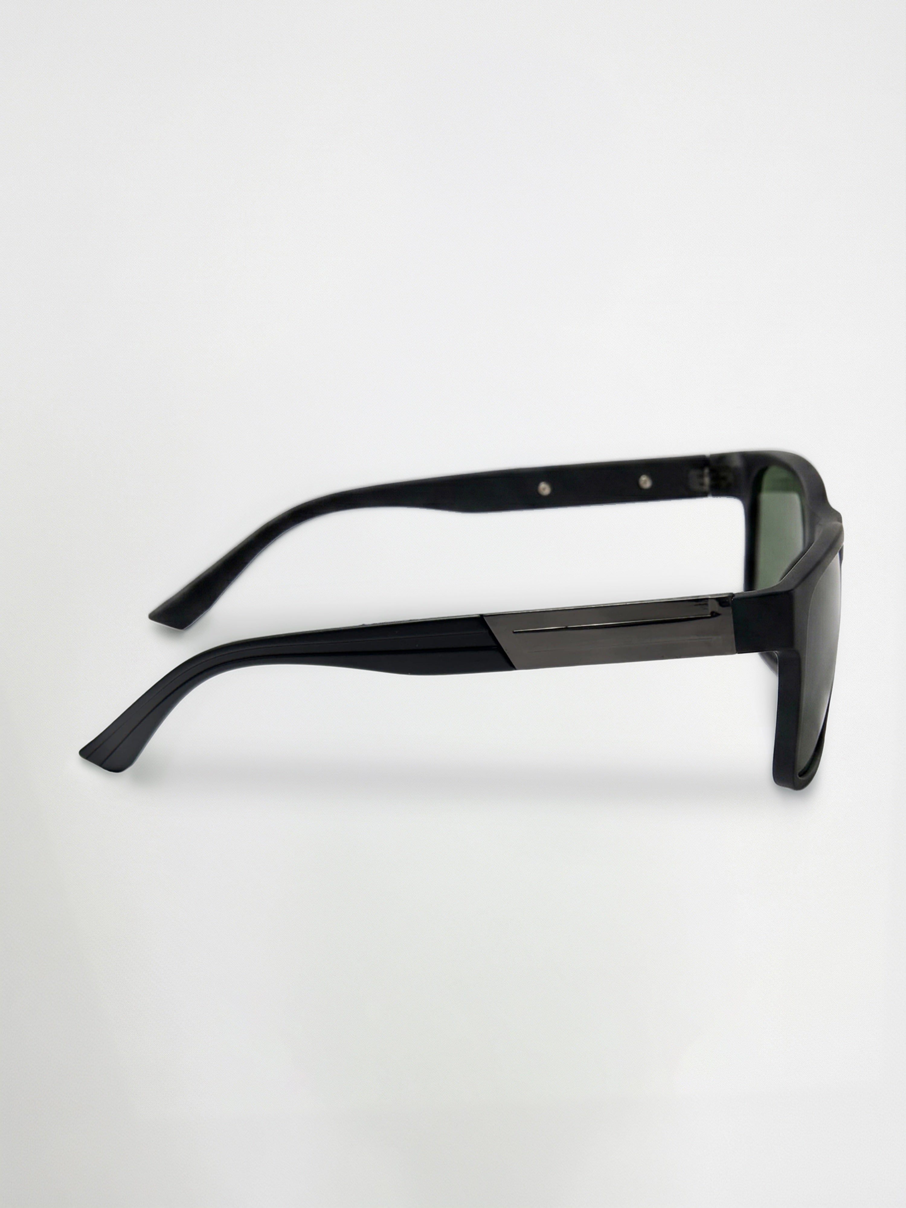 Men Wayfarer Full-Rim Sunglasses with Black Frame and Smoke Olive Tinted Lenses