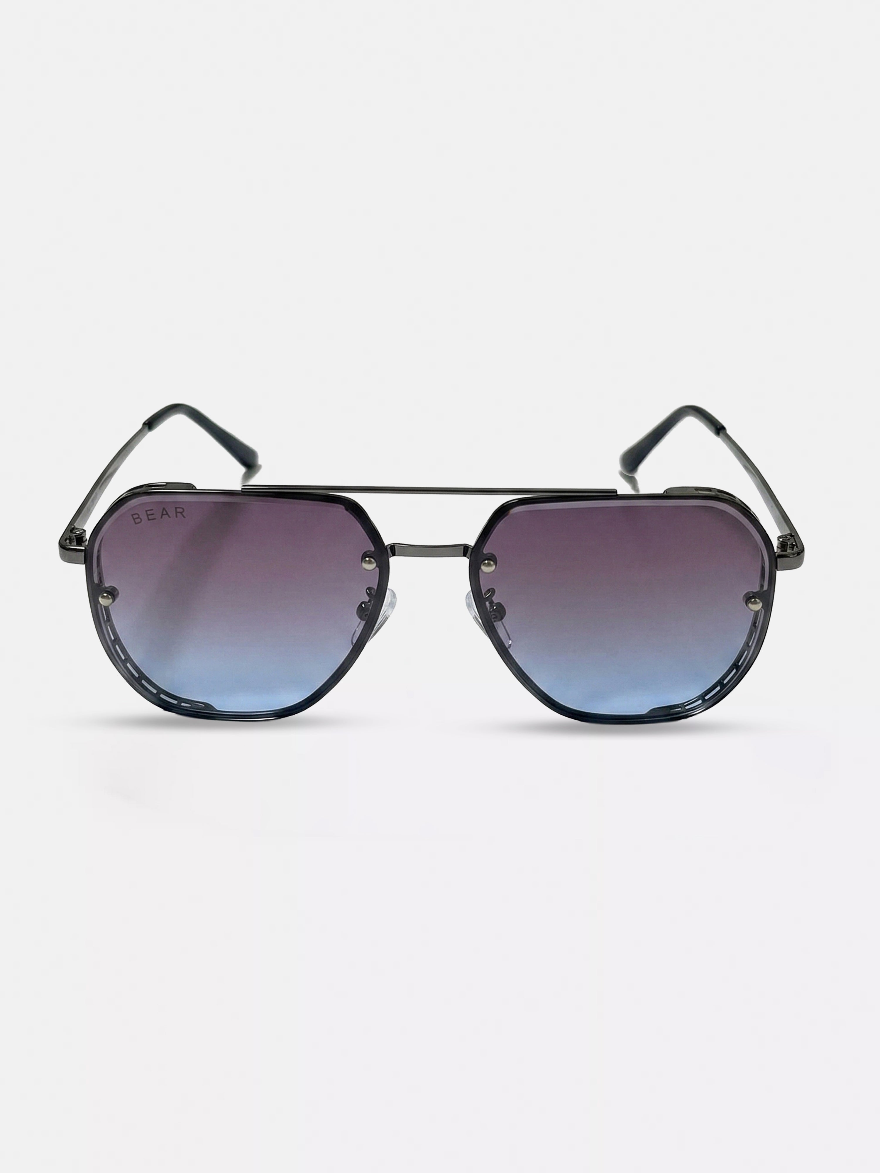 Men Gradient Lens Shield Sunglasses with Sleek Metal Frame