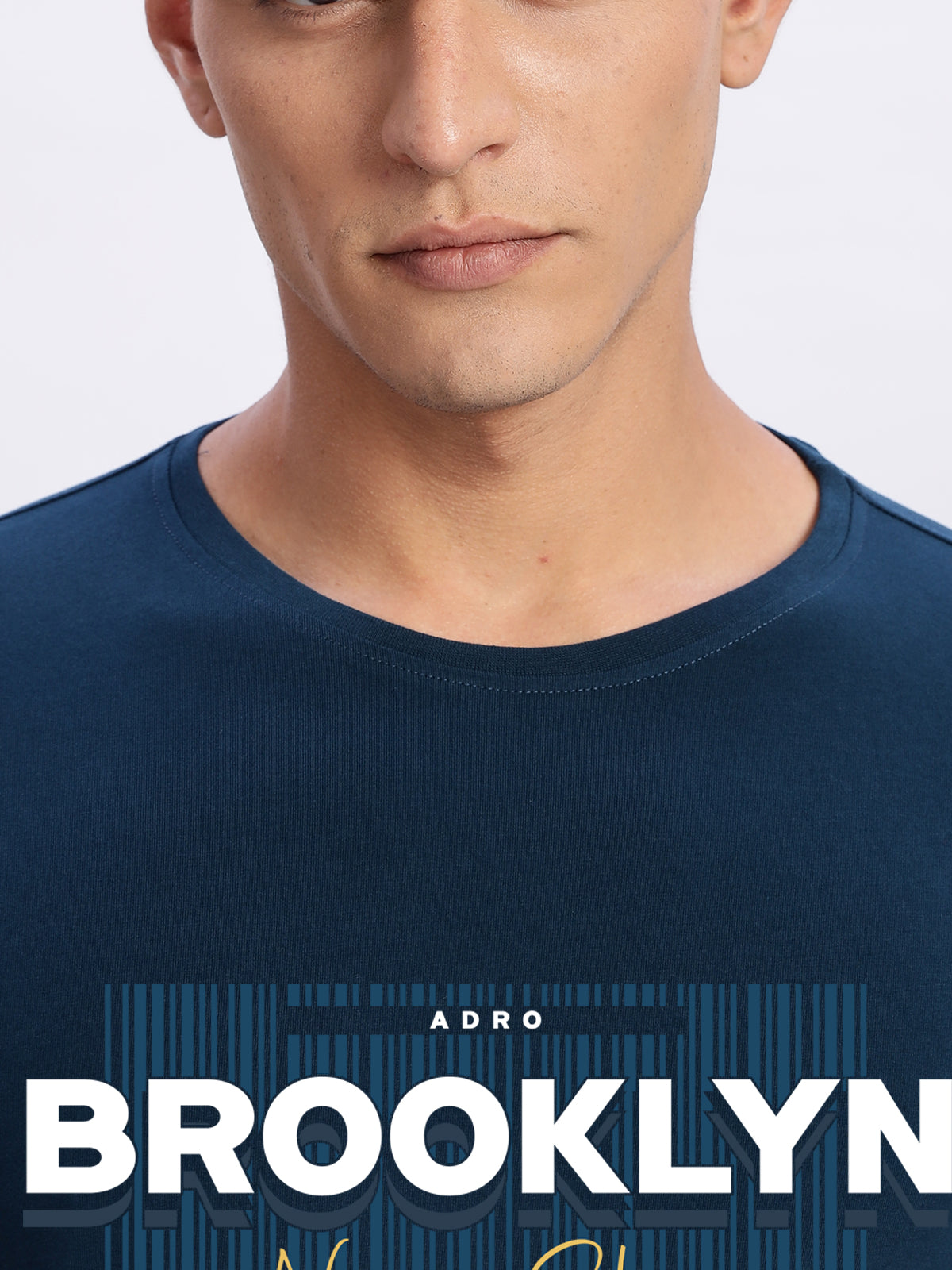 Men Printed Teal T Shirt