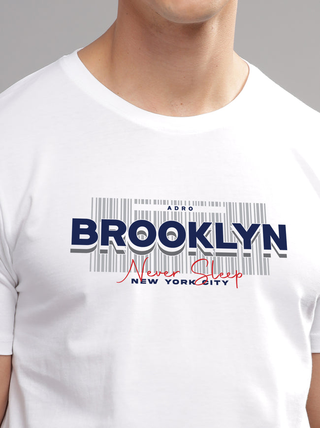 Men Printed White T Shirt