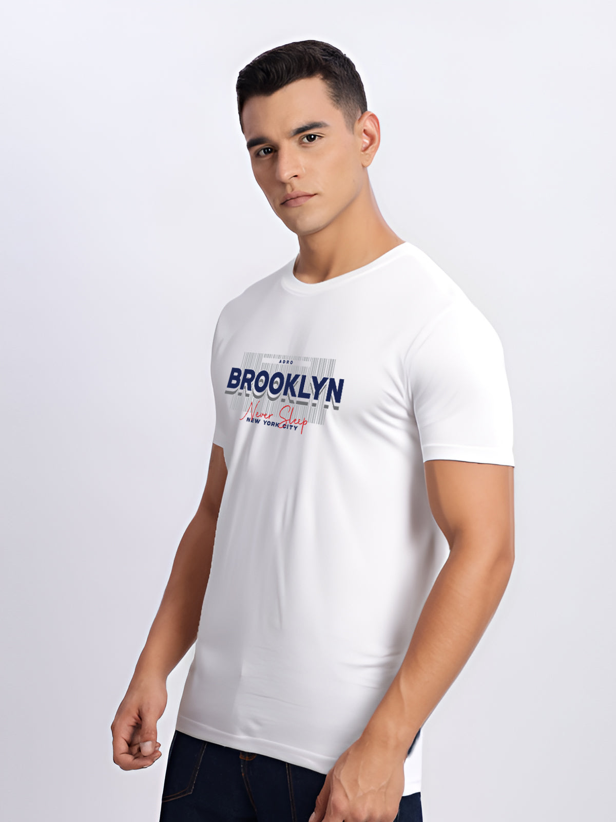 Men Printed White T Shirt