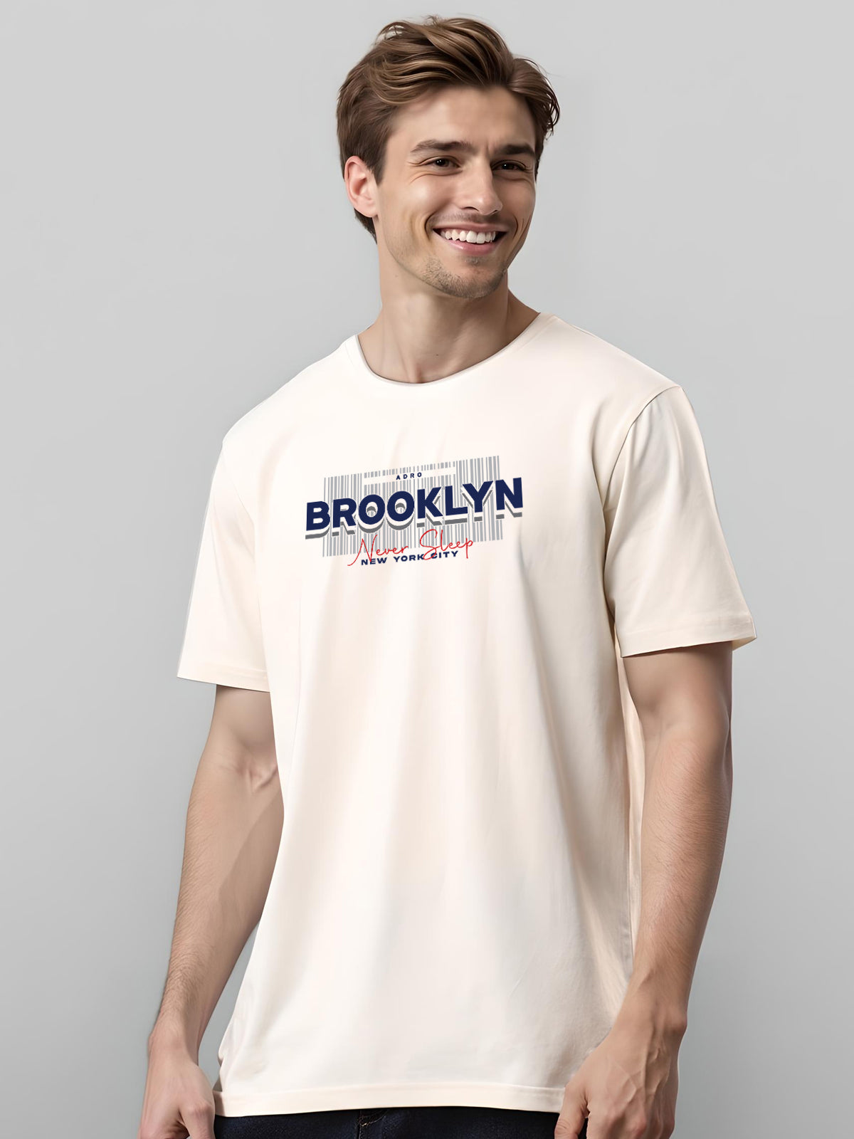 Men Printed White T-Shirt