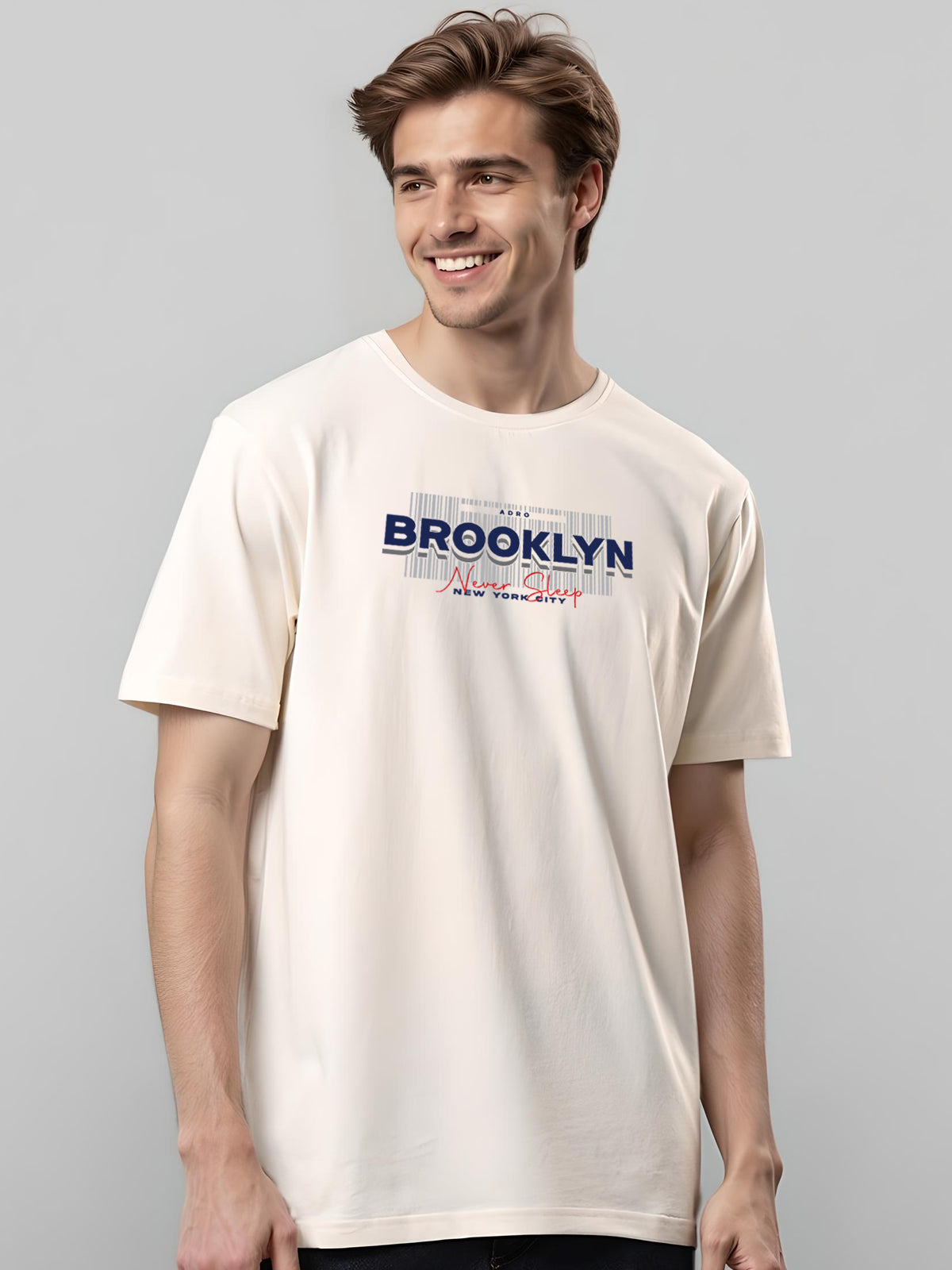 Men Printed White T-Shirt