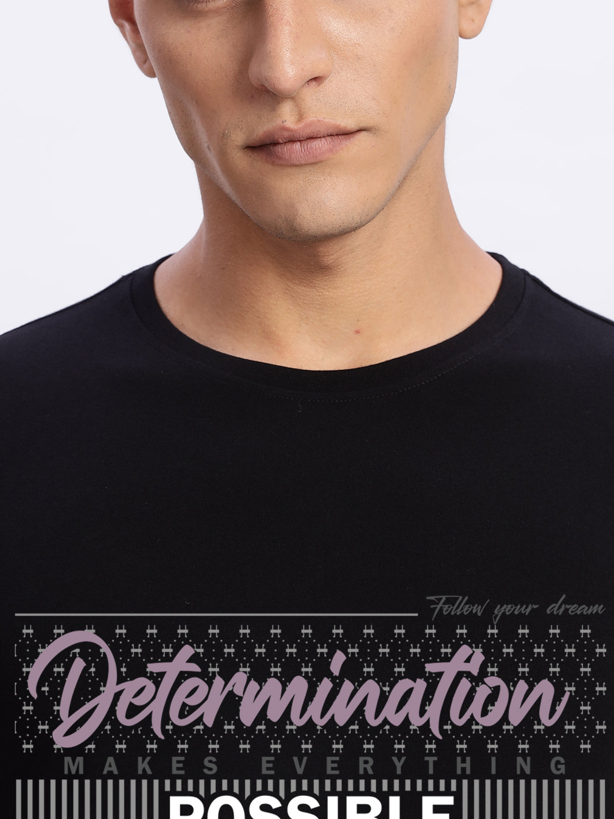 Men Printed Black T Shirt