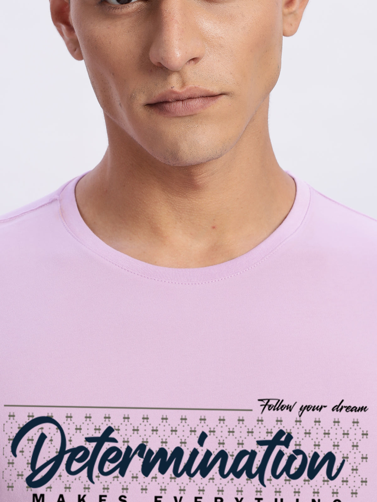 Men Printed Lavender T Shirt