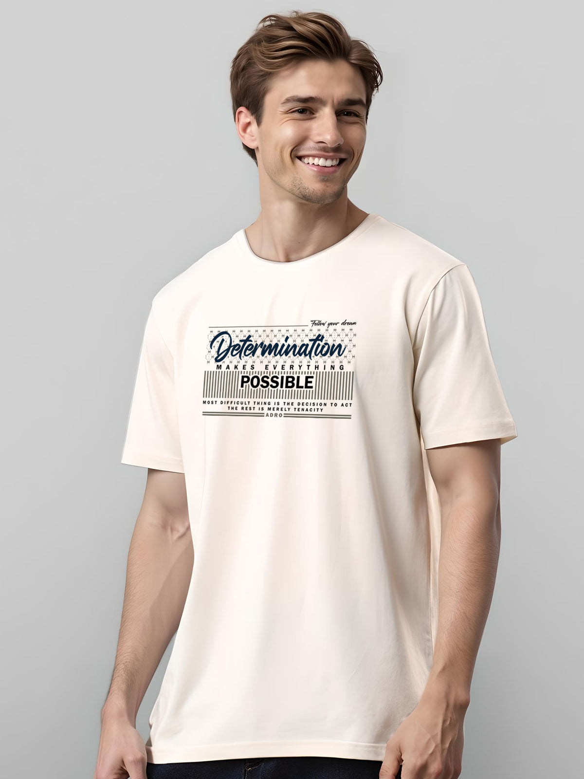 Men Printed White T-Shirt