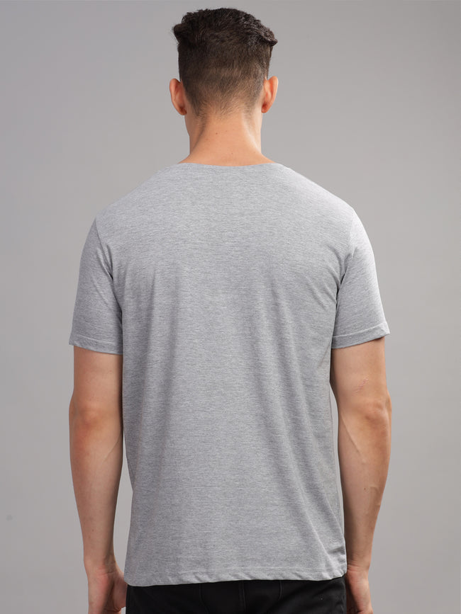 Men Grey Round Neck T Shirt