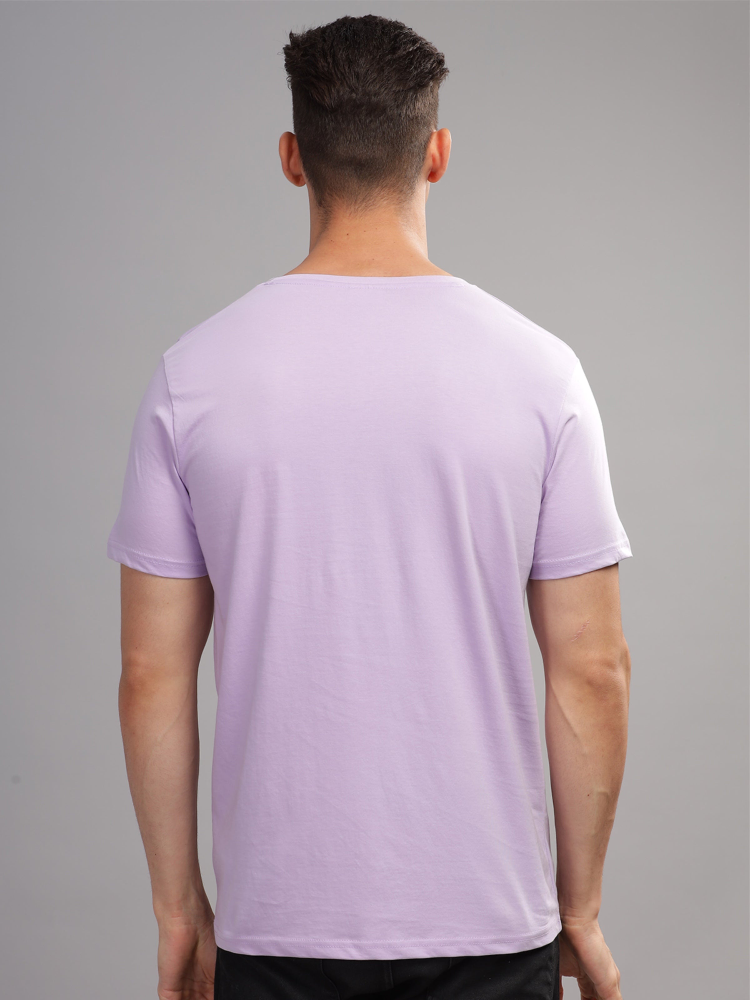Men Purple Round Neck T Shirt