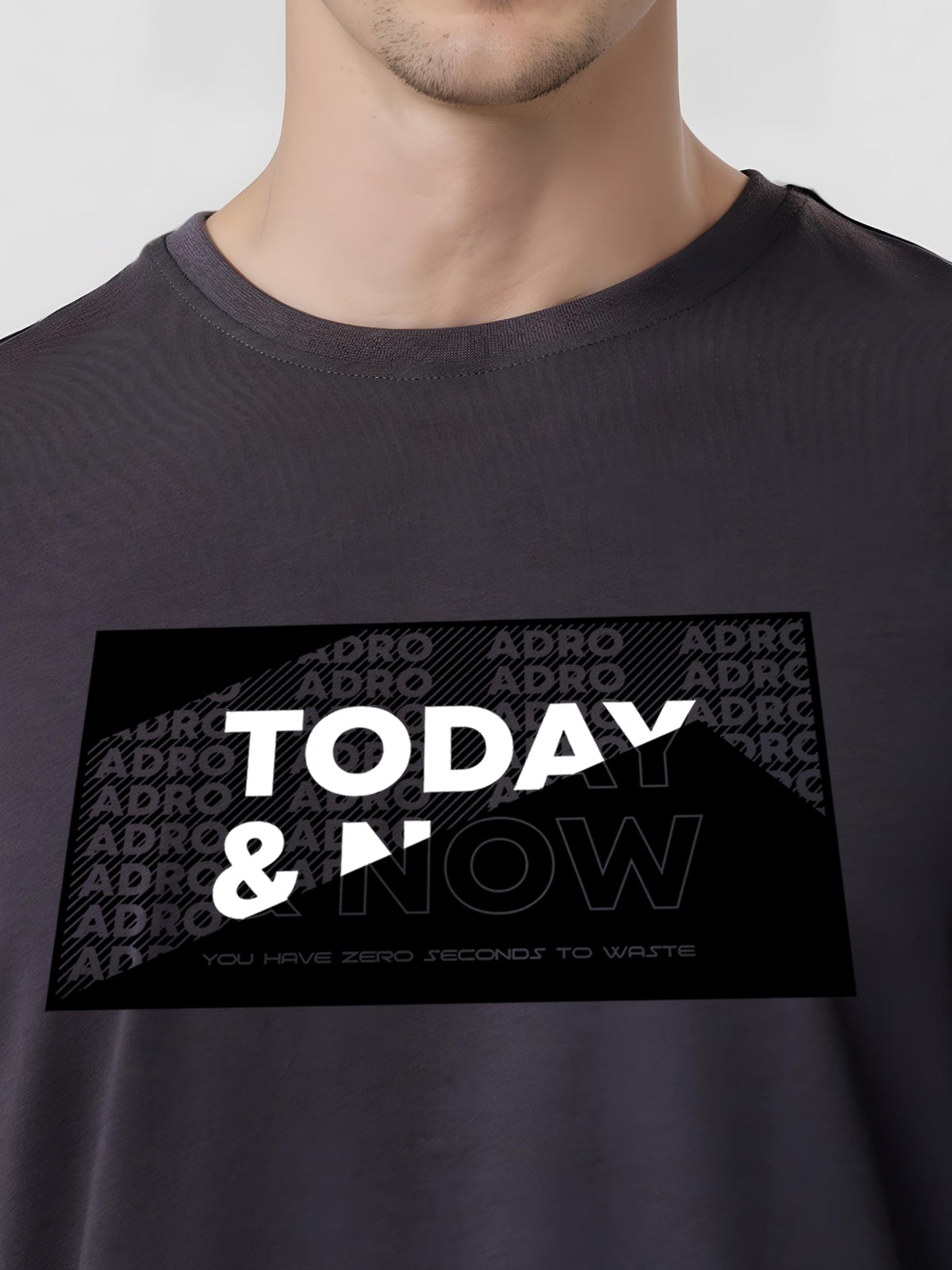 Men Printed Grey T Shirt