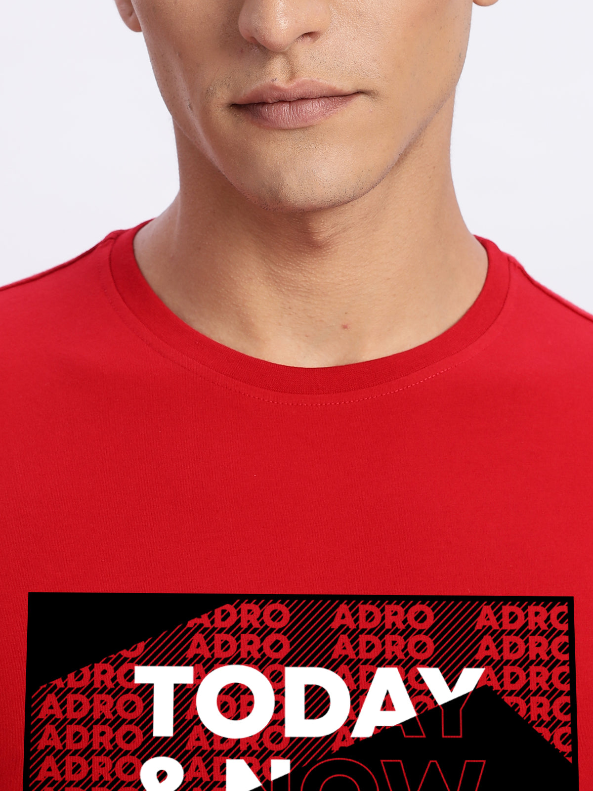 Men Printed Red T Shirt