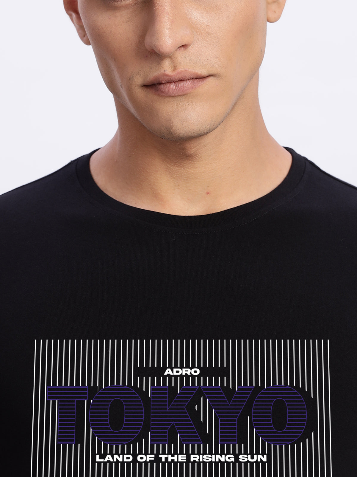 Men Printed Black T Shirt