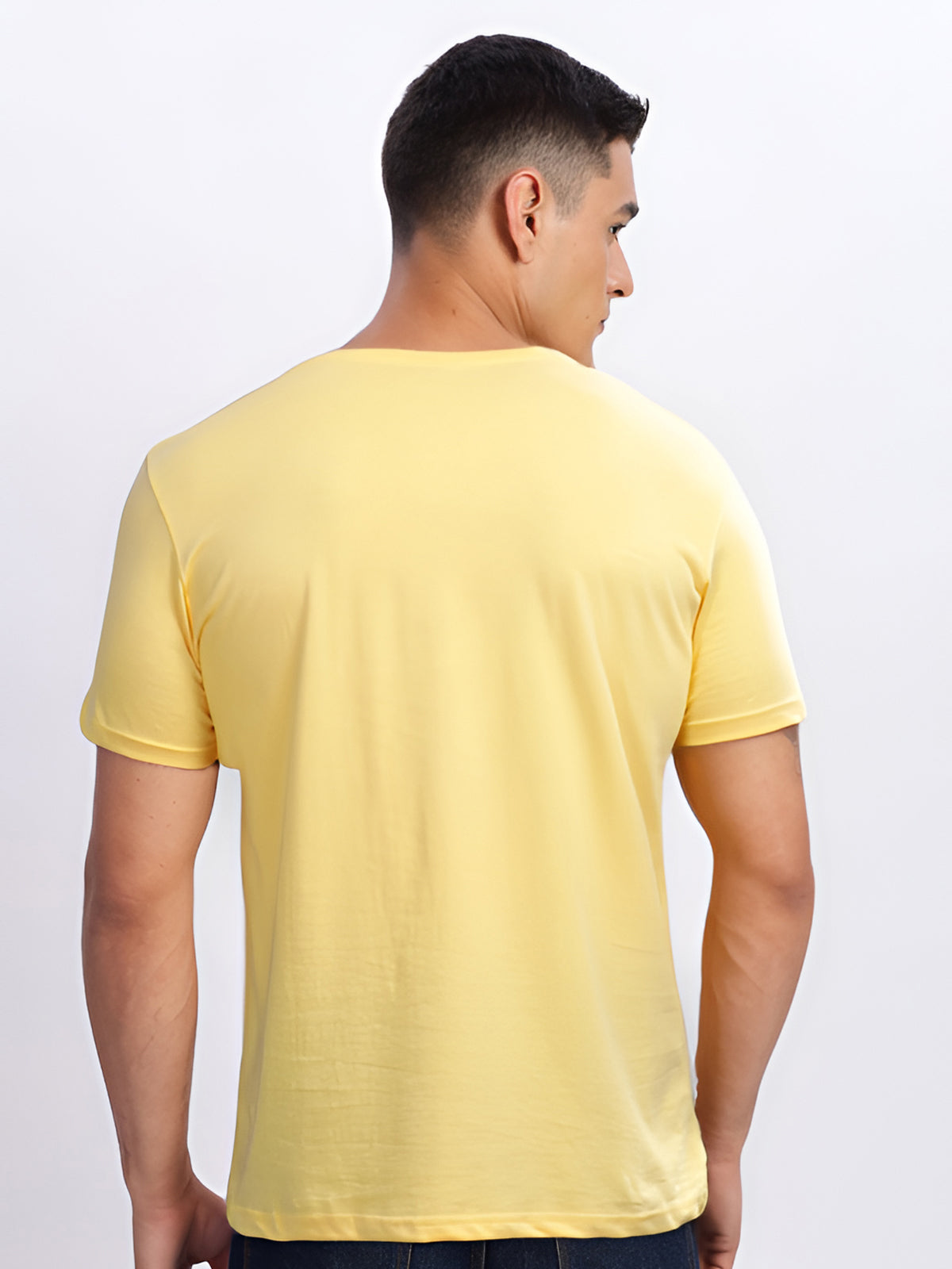 Men Printed Yellow T Shirt