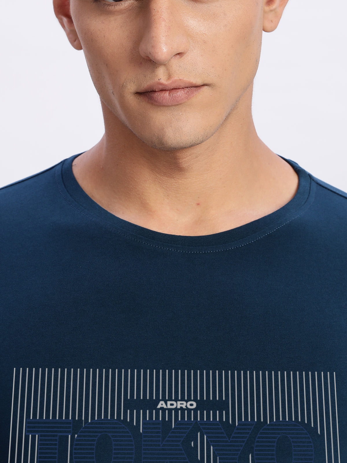Men Printed Teal T Shirt