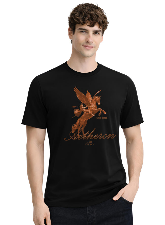 Men Black Graphic Printed T-Shirt