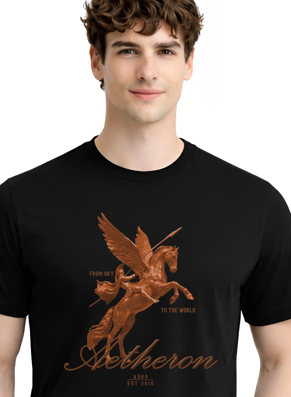 Men Black Graphic Printed T-Shirt