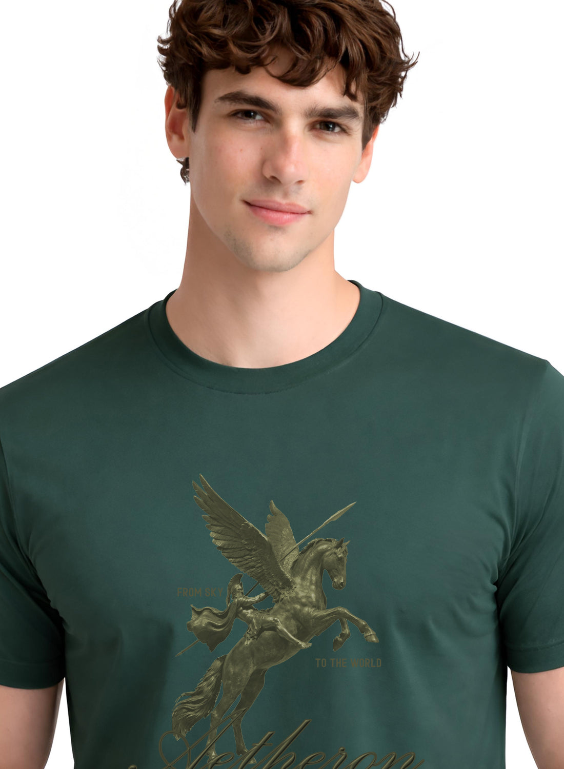 Men Green Graphic Printed T-Shirt