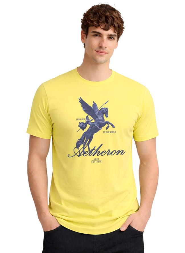 Men Yellow Graphic Printed T-Shirt