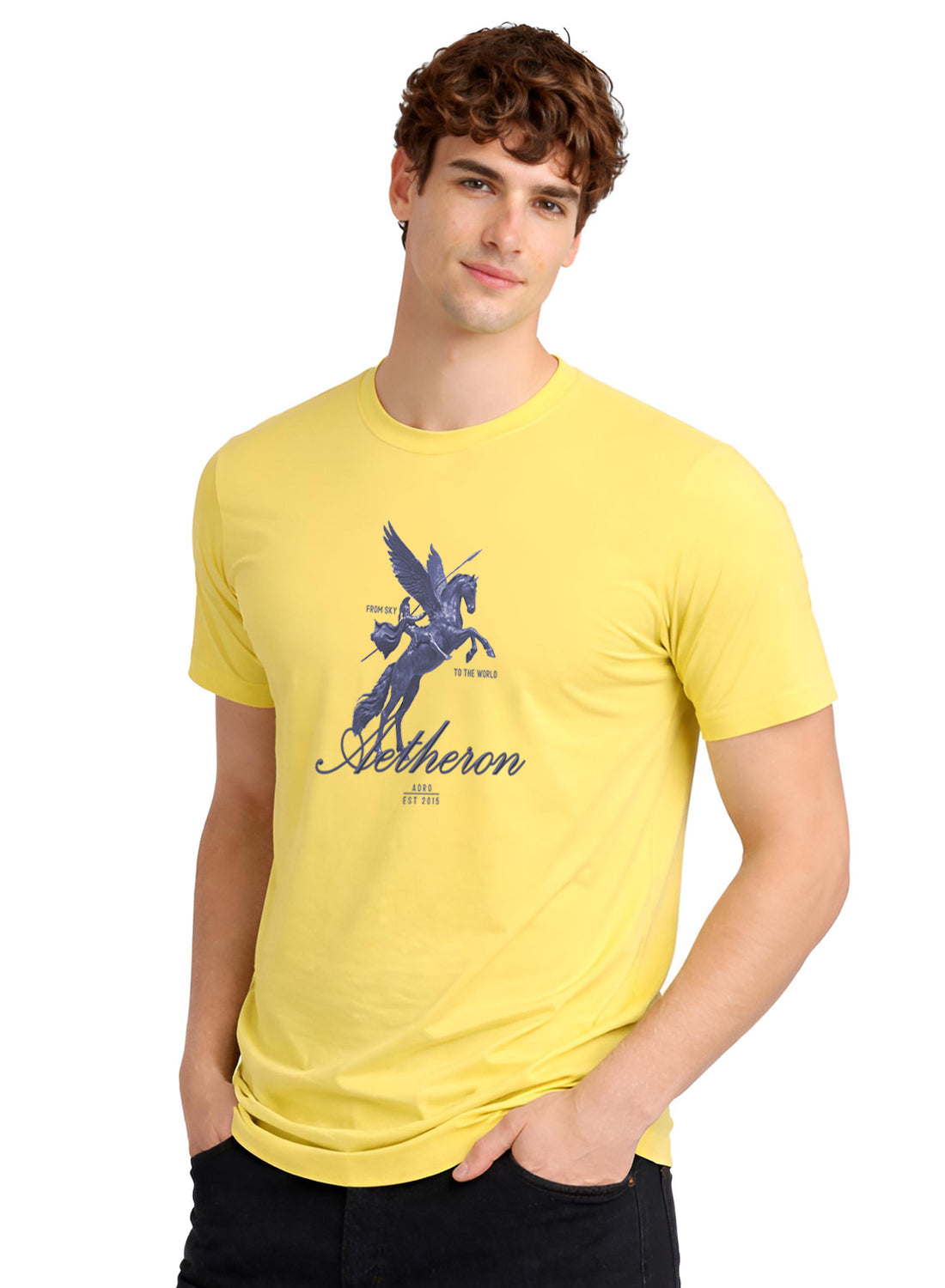 Men Yellow Graphic Printed T-Shirt