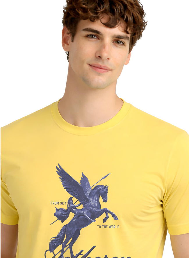 Men Yellow Graphic Printed T-Shirt