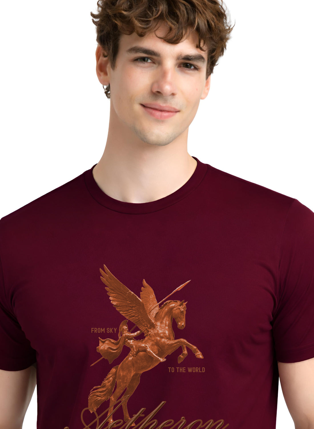 Men Maroon Graphic Printed T-Shirt