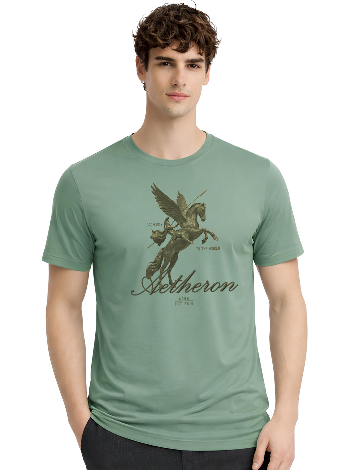 Men Green Graphic Printed T-Shirt