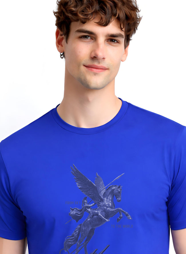 Men Blue Graphic Printed T-Shirt