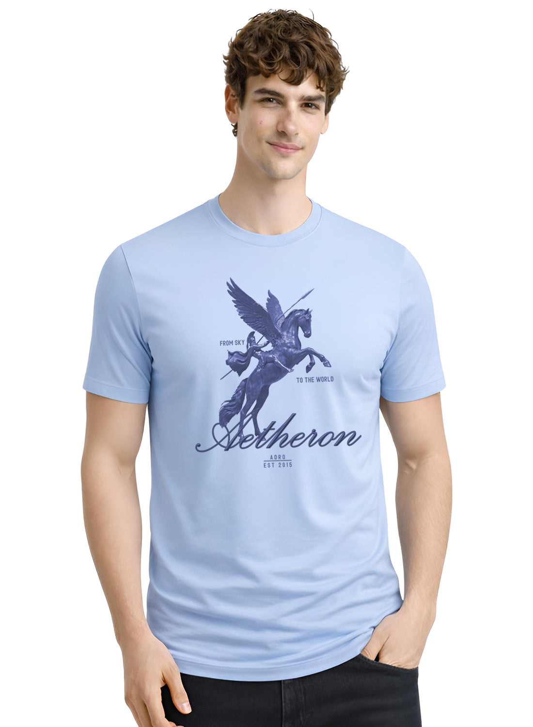 Men Blue Graphic Printed T-Shirt
