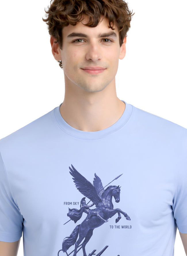 Men Blue Graphic Printed T-Shirt