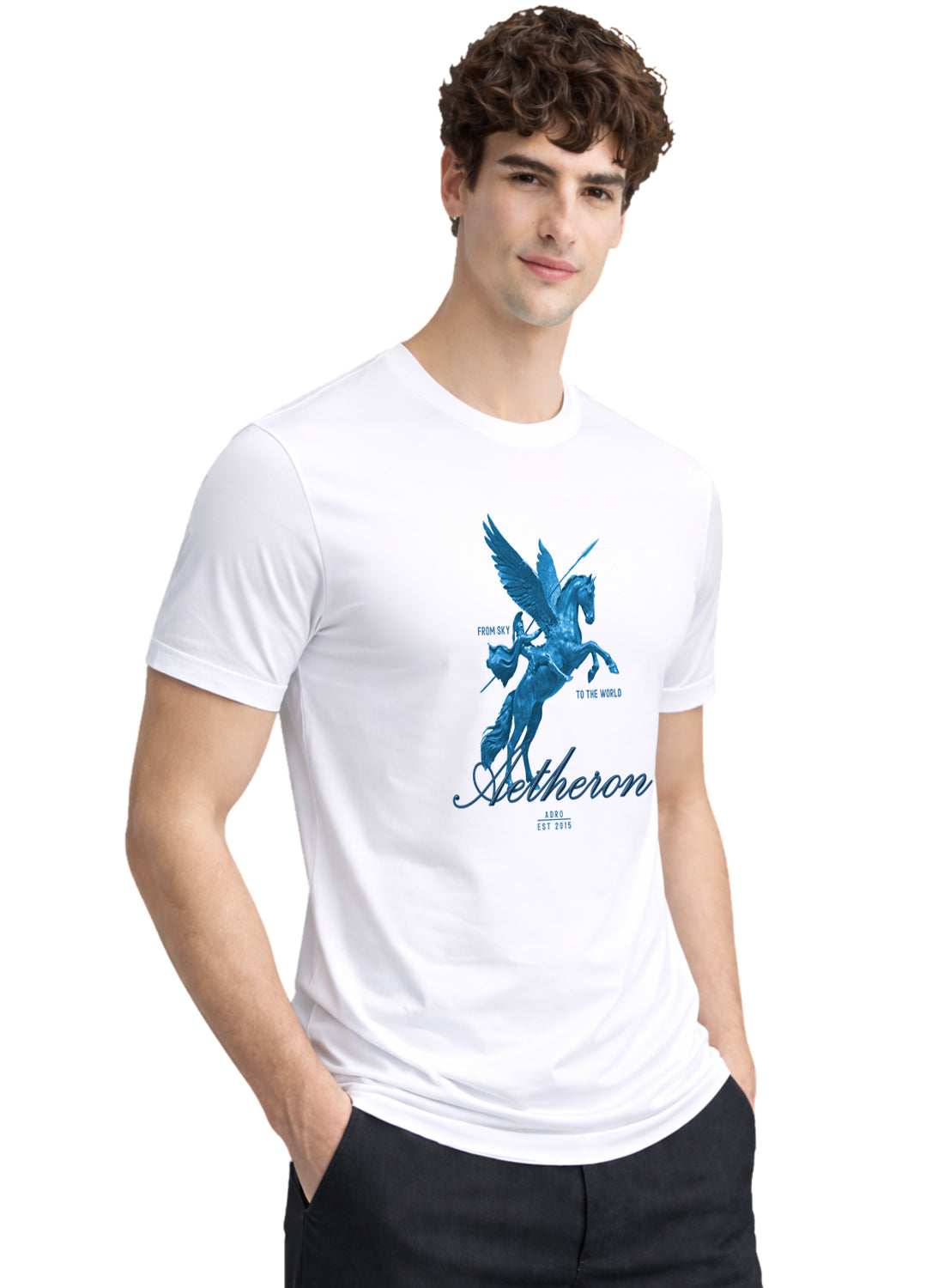 Men White Graphic Printed T-Shirt