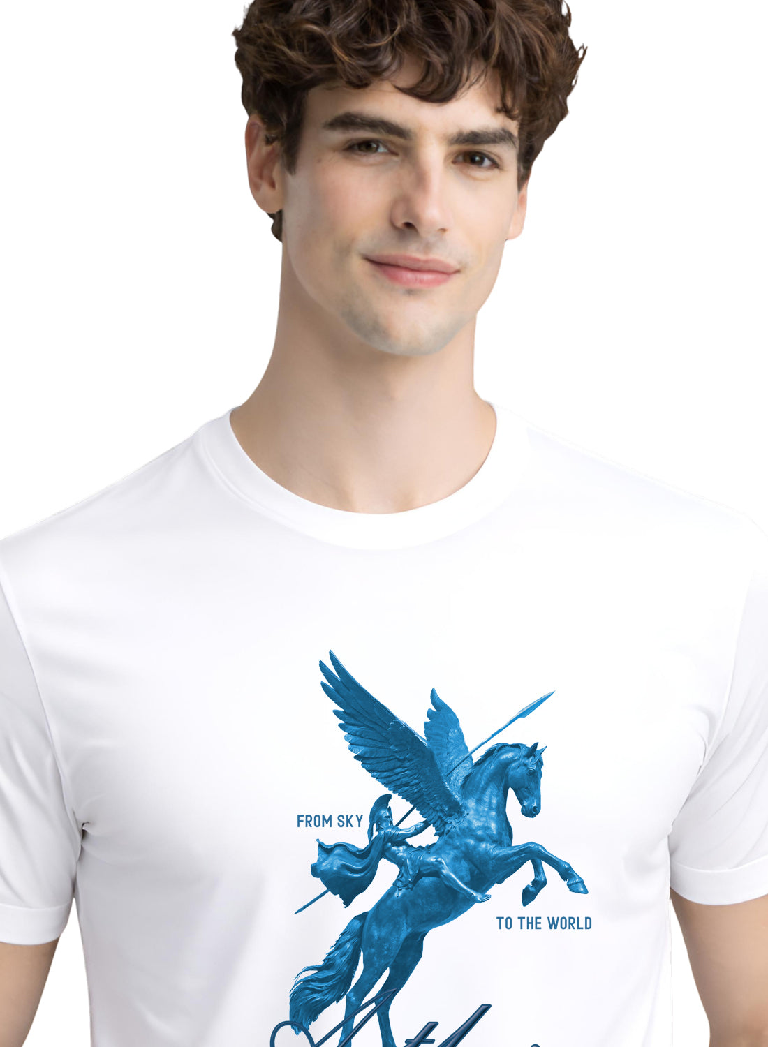 Men White Graphic Printed T-Shirt
