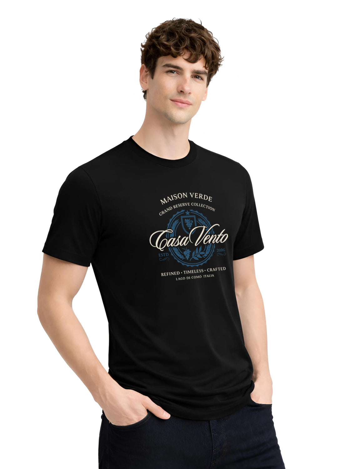 Men Black Typography T-Shirt
