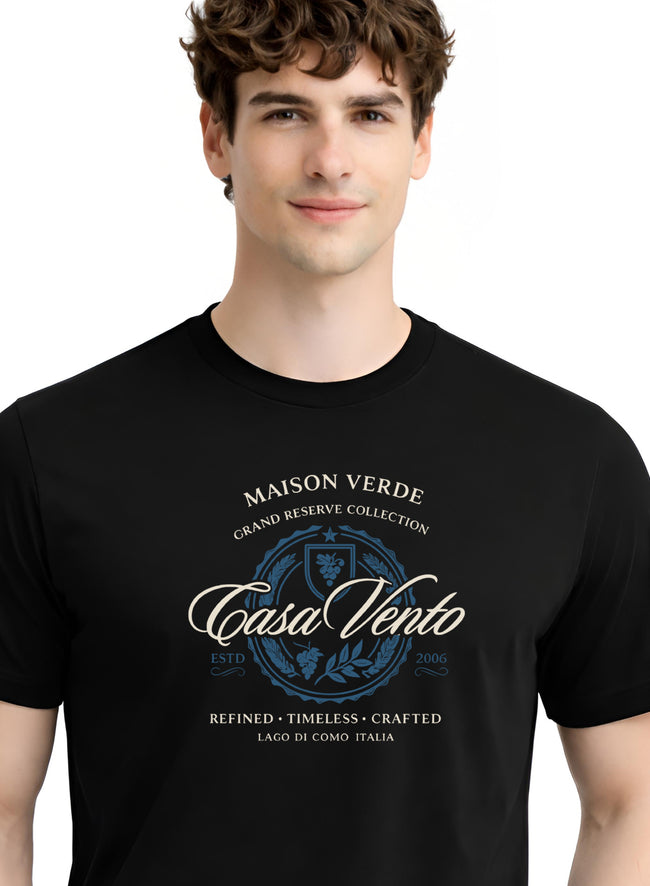Men Black Typography T-Shirt