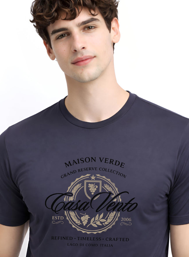 Men Grey Typography T-Shirt