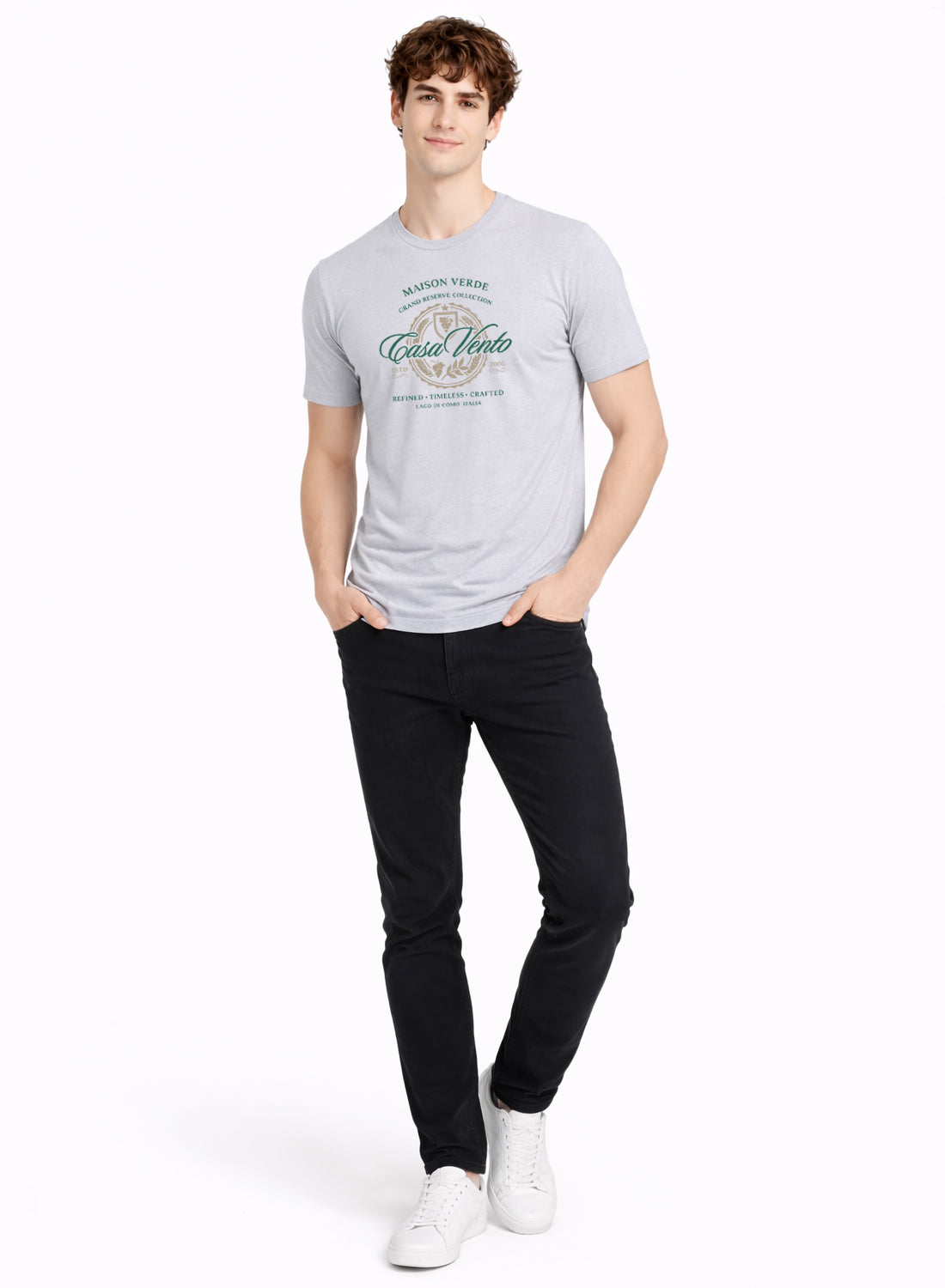 Men Grey Typography T-Shirt