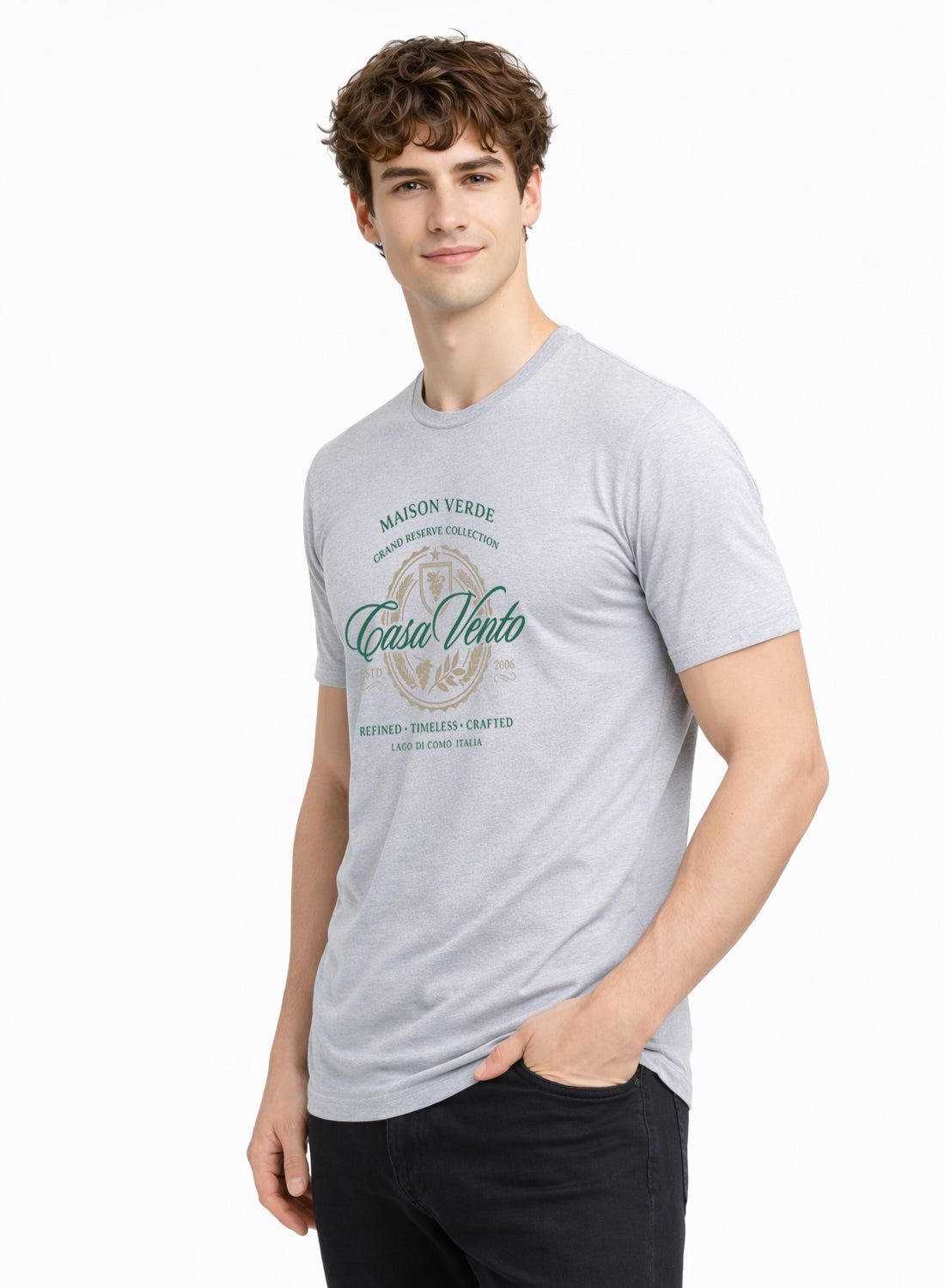 Men Grey Typography T-Shirt