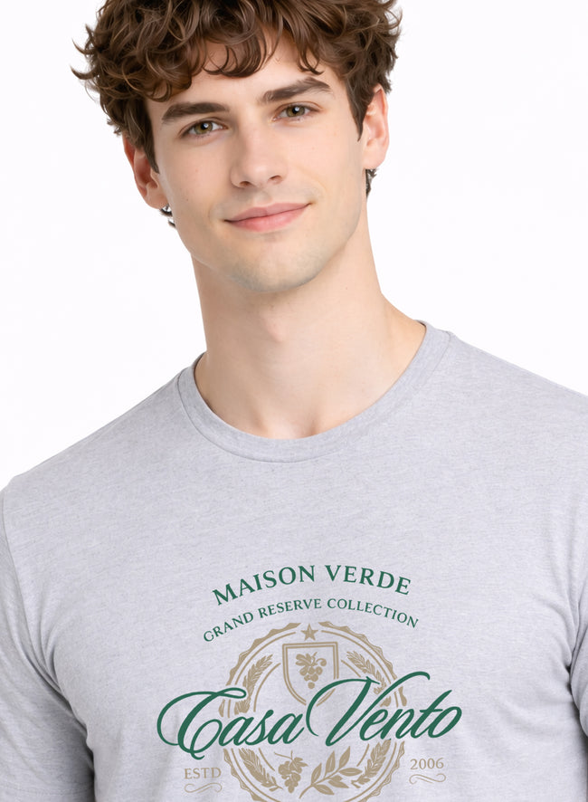 Men Grey Typography T-Shirt