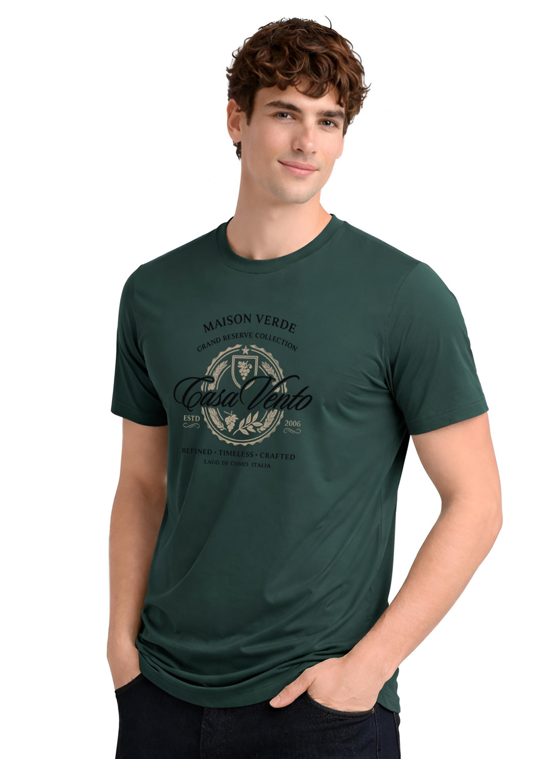 Men Green Typography T-Shirt