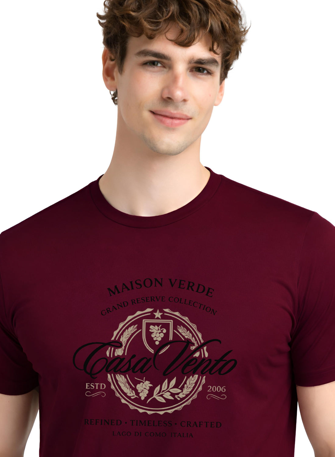 Men Maroon Typography T-Shirt