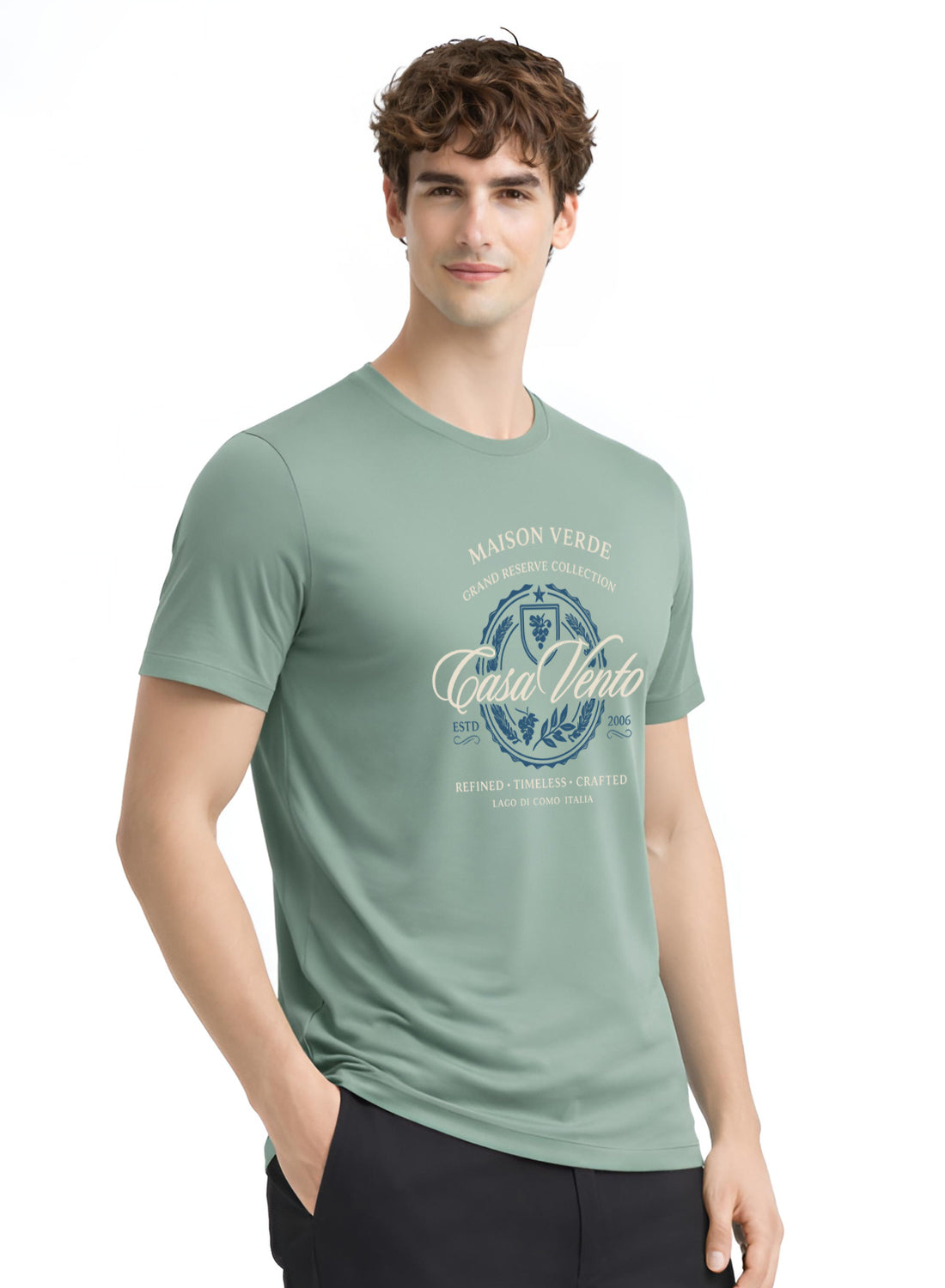 Men Green Typography T-Shirt