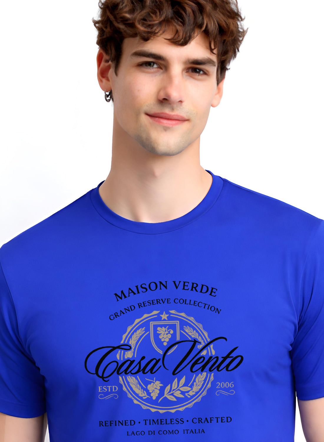 Men Blue Typography T-Shirt