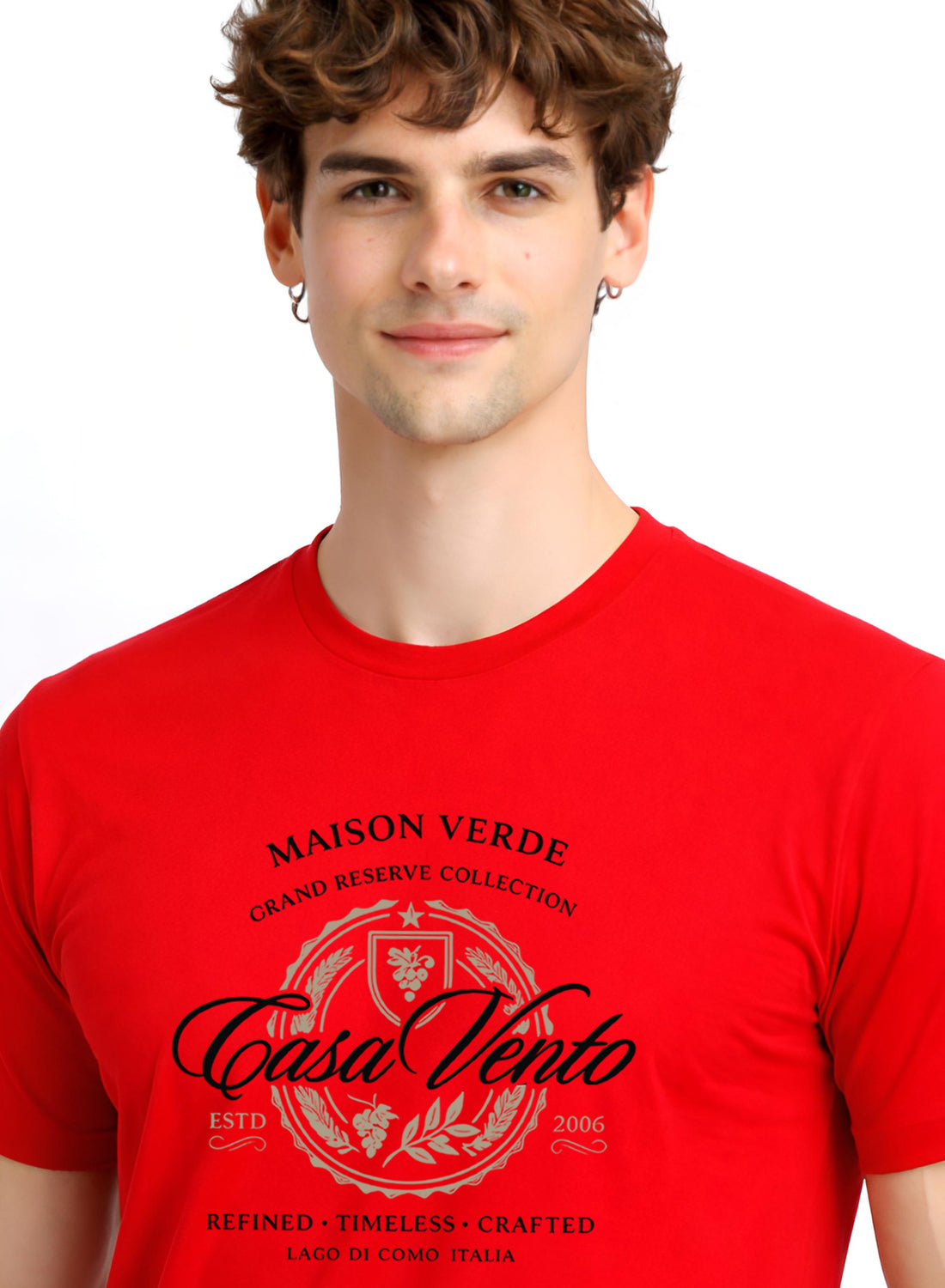 Men Red Typography T-Shirt