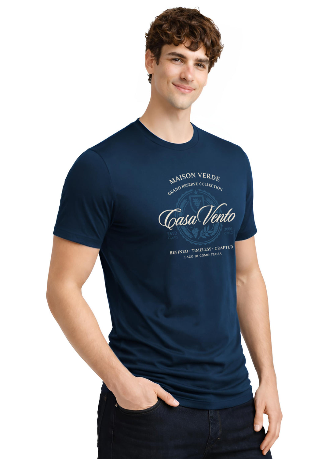 Men Teal Typography T-Shirt